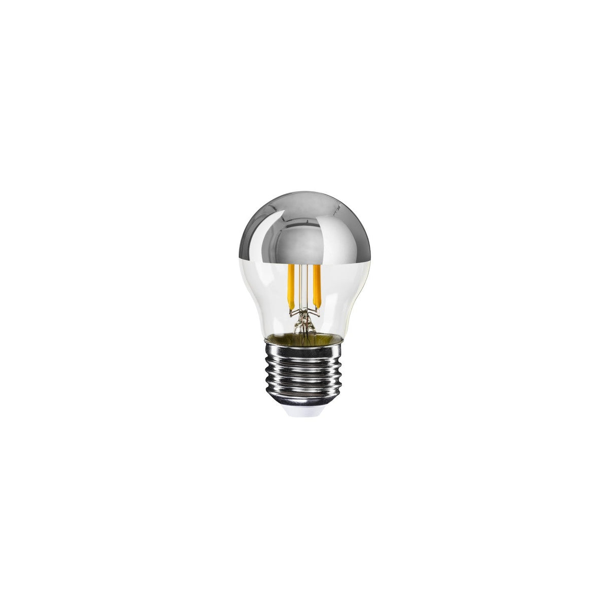 Lampadina LED Mezza Sfera Argento Mini Globo G45 4,8W 380Lm E27 2700K Dimmerabile - A03
