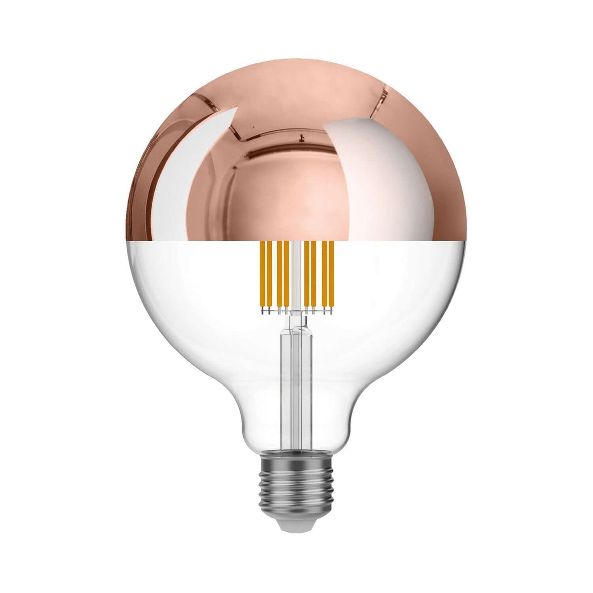 Lampadina LED Mezza Sfera Rame Globo G125 7W 650Lm E27 2700K Dimmerabile - A25