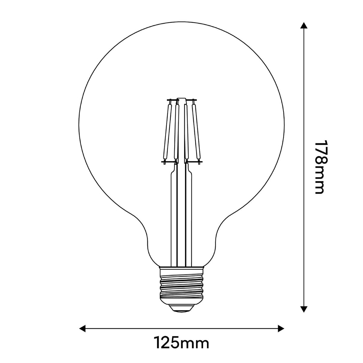 Lampadina LED Tattoo Half G125 4,5W 470Lm E27 2700K Dimmerabile