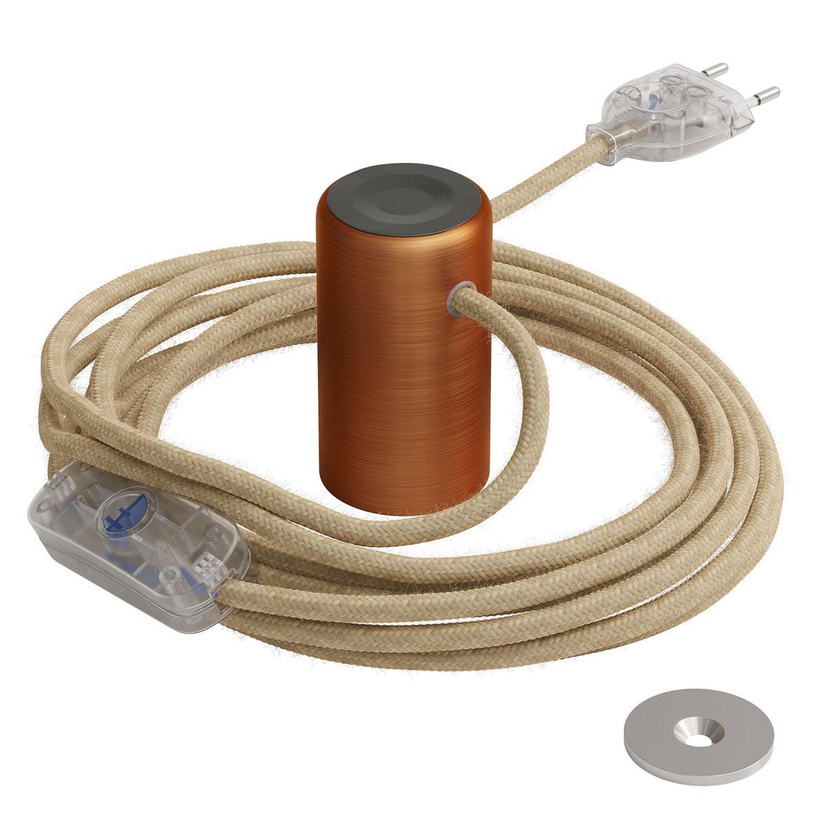 Magnetico®-Plug Elegant, portalampada magnetico pronto all'uso - Rame satinato