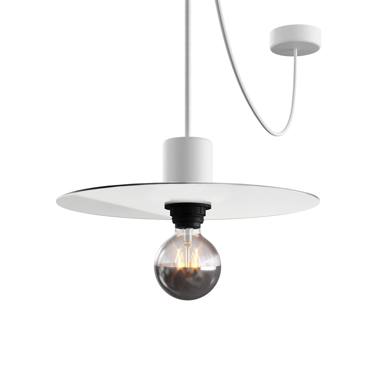 Mini piatto Ellepì 'Solid Color' Bianco per lampade, diametro 24 cm - Made in Italy