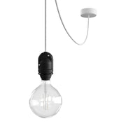Modulair Lampada da esterno per paralume con 5 m cavo tessile, decentatore, rosone e portalampada IP65 - Bianco