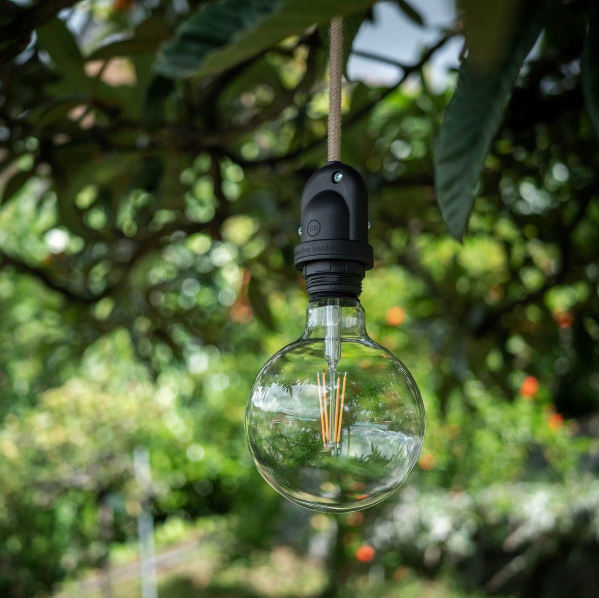 Modulair Lampada da esterno per paralume con 5 m cavo tessile, decentatore, rosone e portalampada IP65 - Mostarda