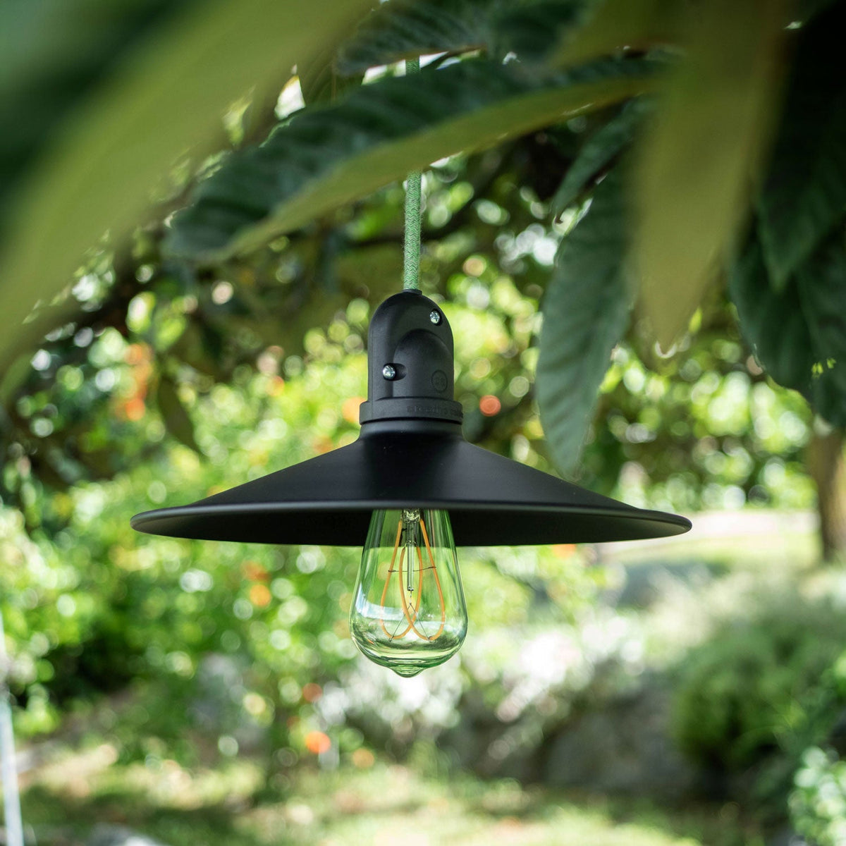 Modulair Lampada per paralume da esterni con 1,5 m cavo tessile, rosone e portalampada IP65 waterproof - Verde prato