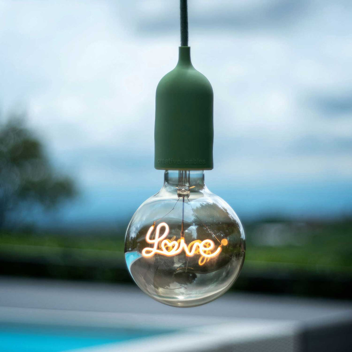 Modulair PASTEL Lampada da esterno con 5 m di cavo, decentatore, rosone e portalampada IP65 waterproof - Verde prato