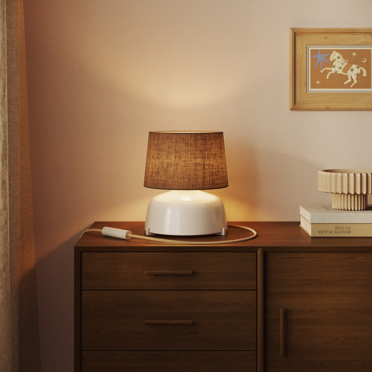 Paralume Athena con attacco E27 per lampada da tavolo o da terra - Made in Italy - Camelot Marrone