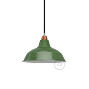 Paralume Bistrot in metallo smaltato con attacco E27, diametro 30 cm - Verde