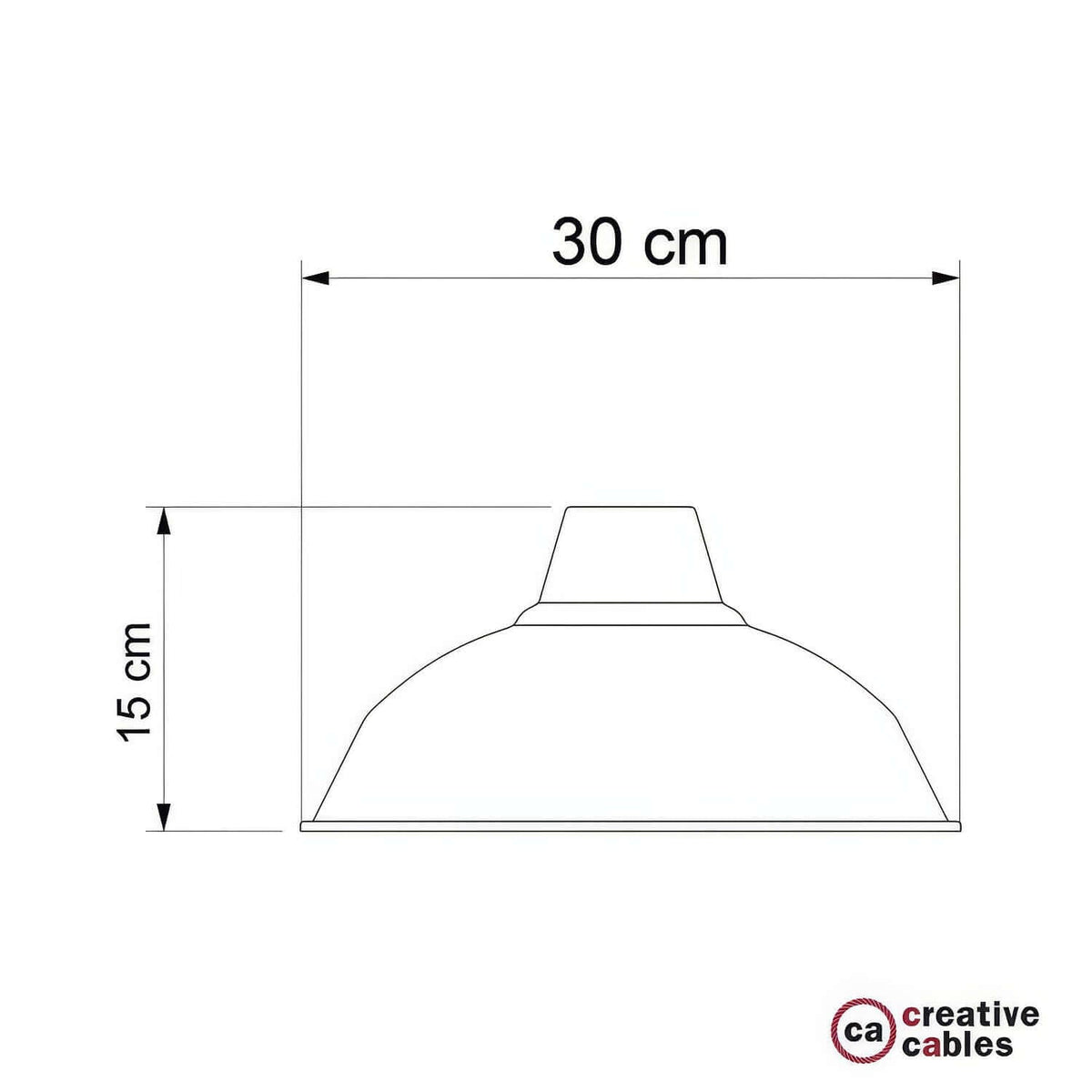 Paralume Bistrot in metallo smaltato con attacco E27, diametro 30 cm - Verde