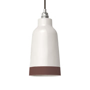 Paralume Bottiglia bicolore in ceramica Bianco e Marrone, collezione Materia - Made in Italy