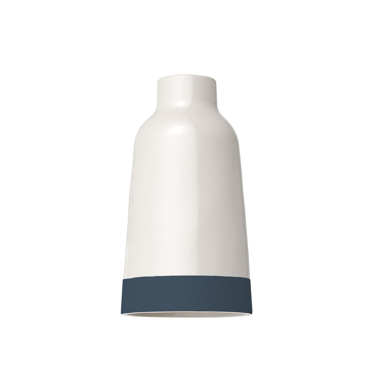 Paralume Bottiglia bicolore in ceramica Bianco e Petrolio, collezione Materia - Made in Italy