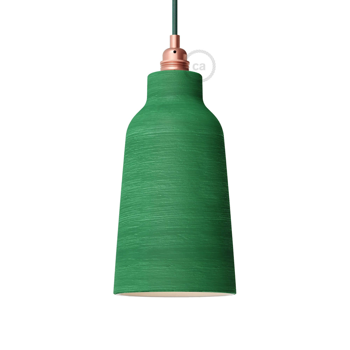 Paralume Bottiglia in ceramica, collezione Materia - Made in Italy - Evergreen striato