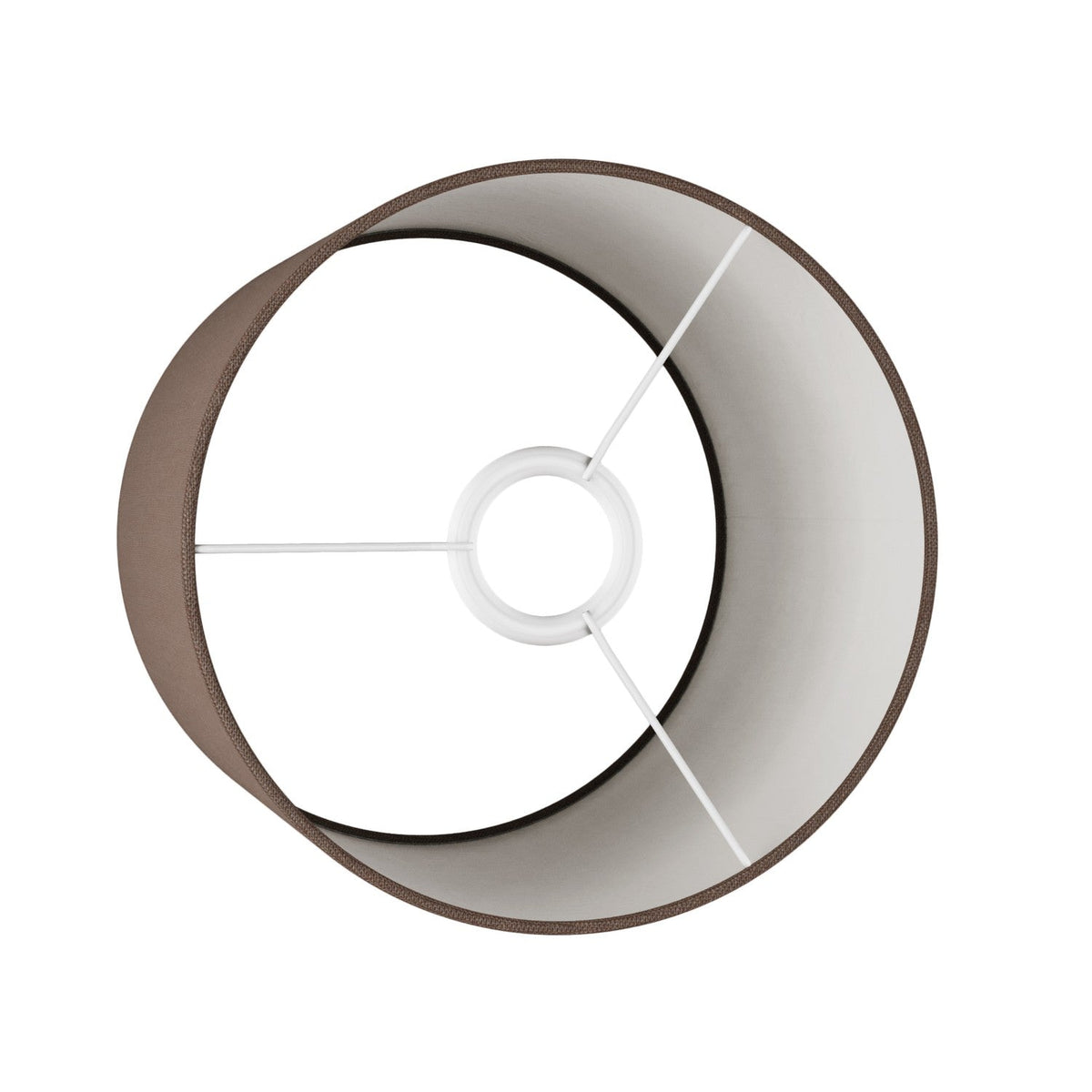 Paralume Cilindro M in tessuto con attacco E27 - Made in Italy - Camelot Marrone