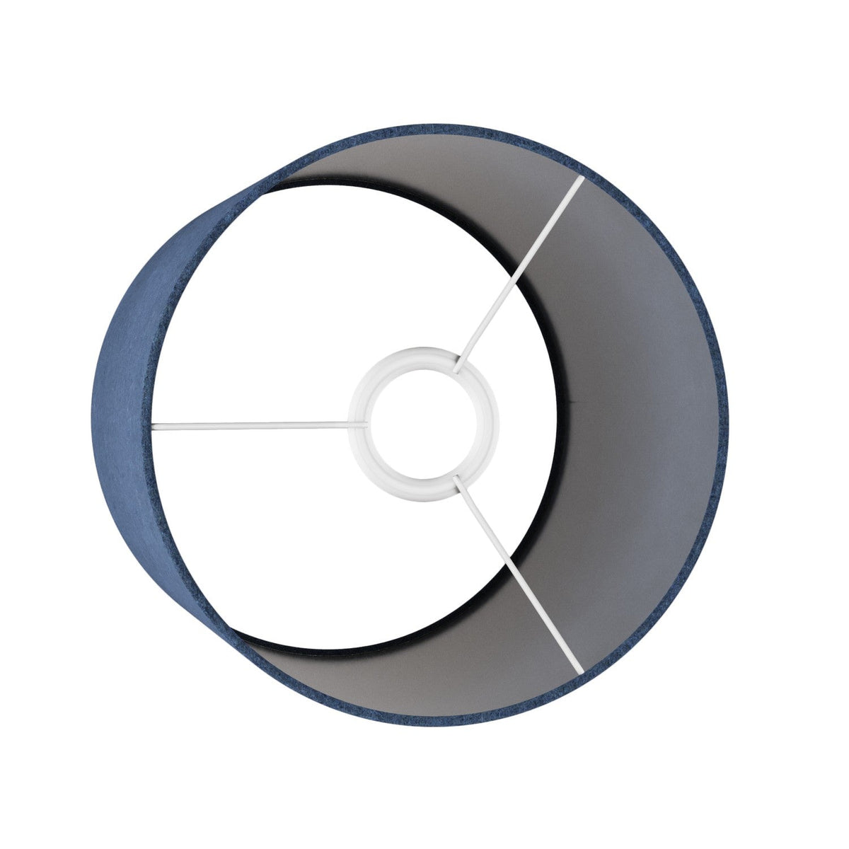 Paralume Cilindro M in tessuto con attacco E27 - Made in Italy - Lana Blu