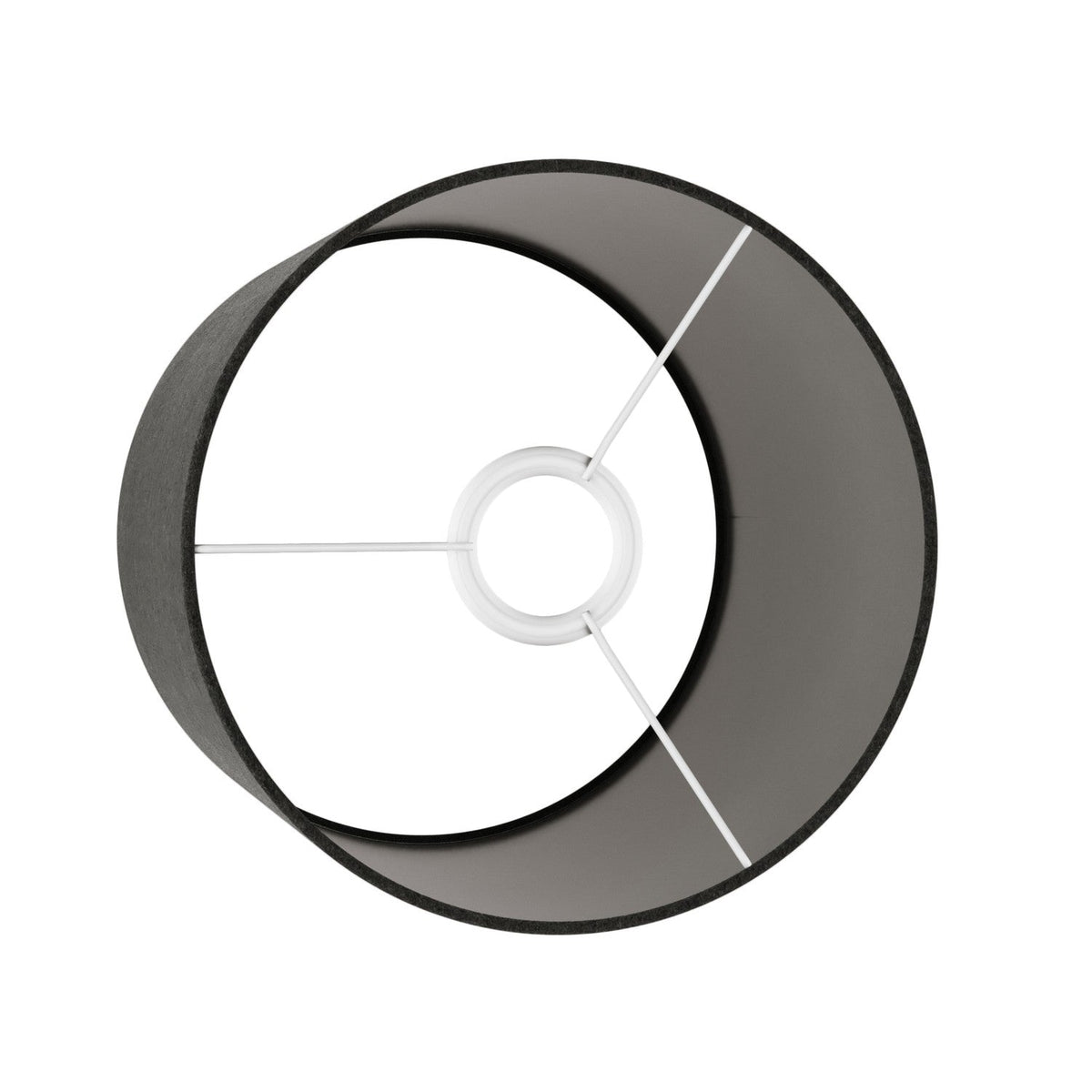 Paralume Cilindro M in tessuto con attacco E27 - Made in Italy - Lana grigio scura