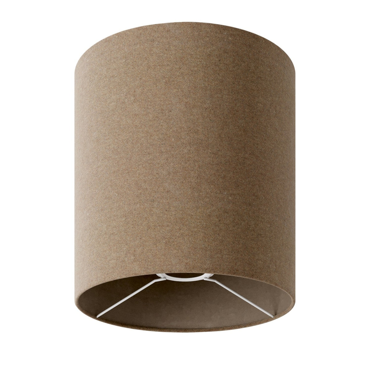 Paralume Cilindro M in tessuto con attacco E27 - Made in Italy - Lana Marrone