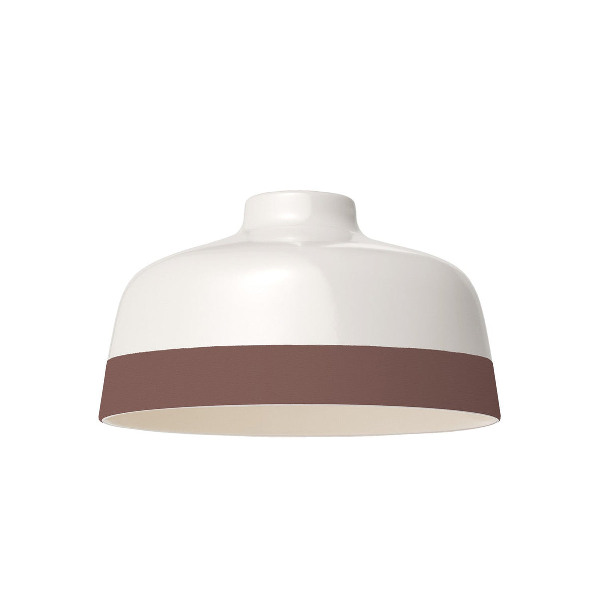 Paralume Coppa bicolore in ceramica Bianco e Marrone, collezione Materia - Made in Italy
