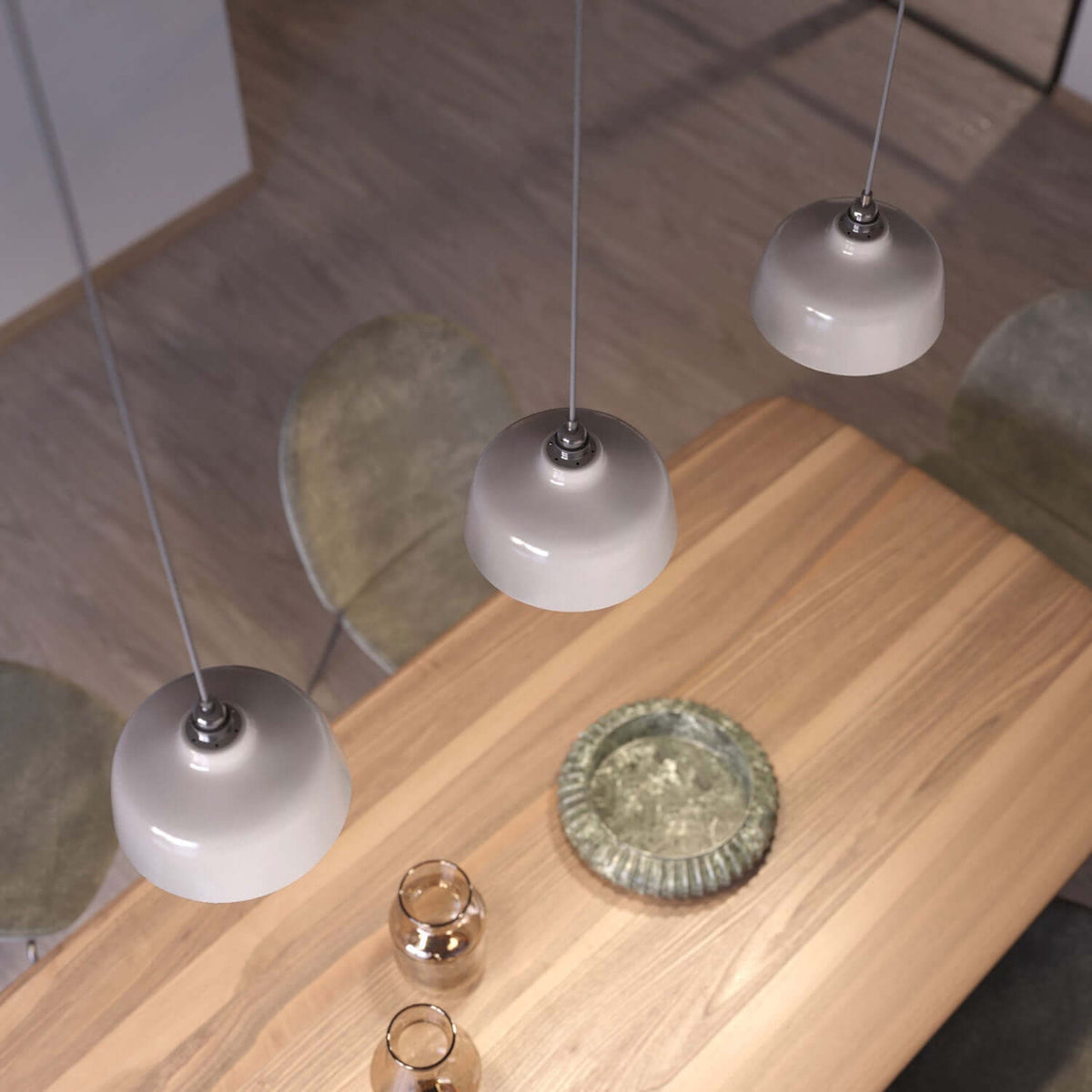 Paralume Coppa in ceramica, collezione Materia - Made in Italy - Bianco lucido