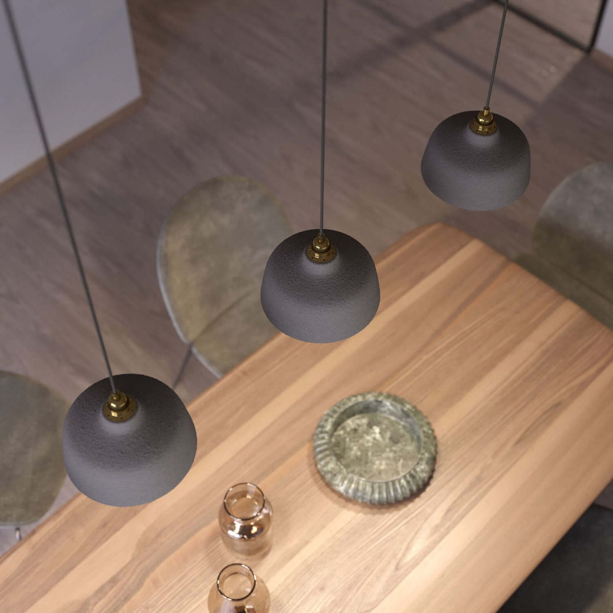 Paralume Coppa in ceramica, collezione Materia - Made in Italy - Effetto cemento