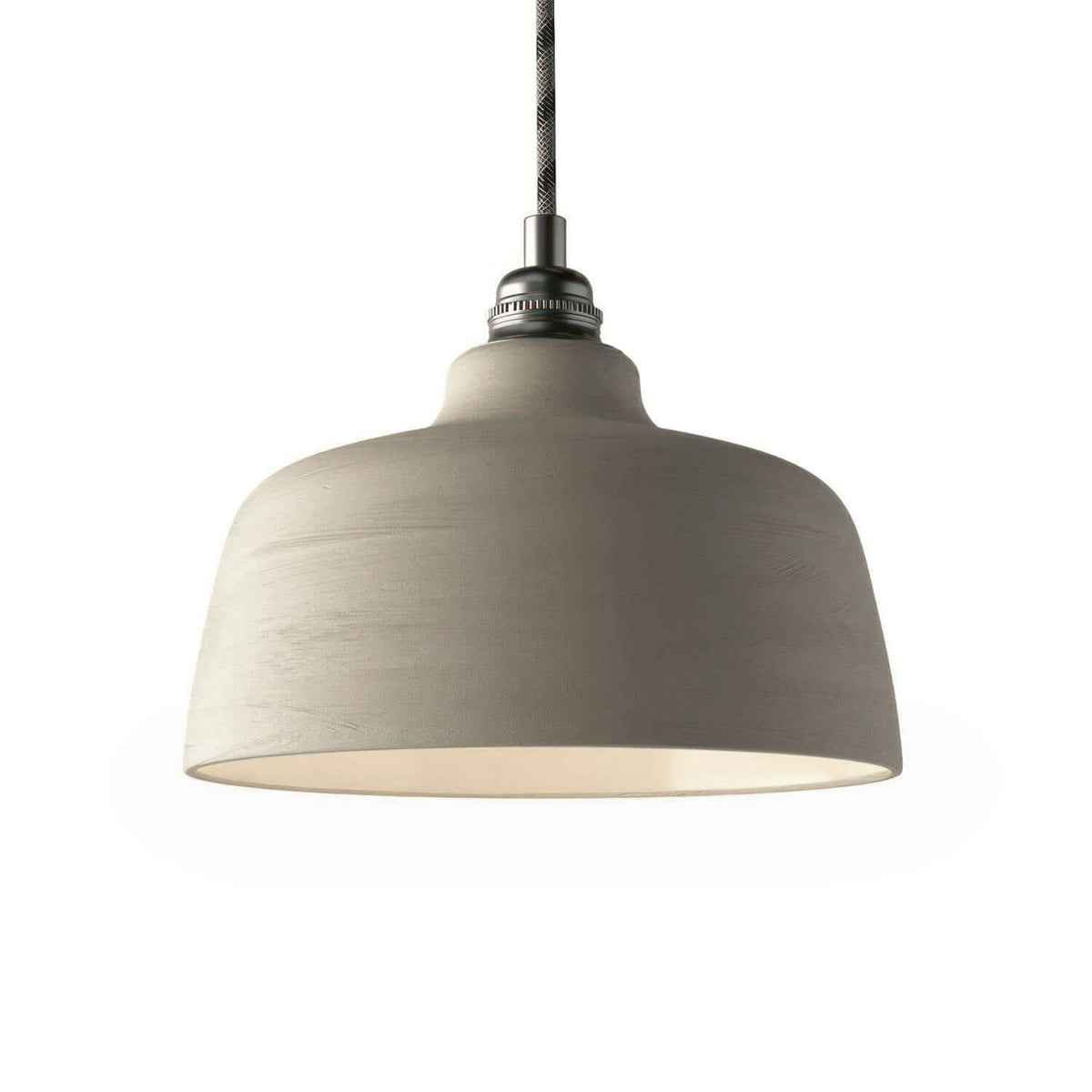Paralume Coppa in ceramica, collezione Materia - Made in Italy - Tortora striato