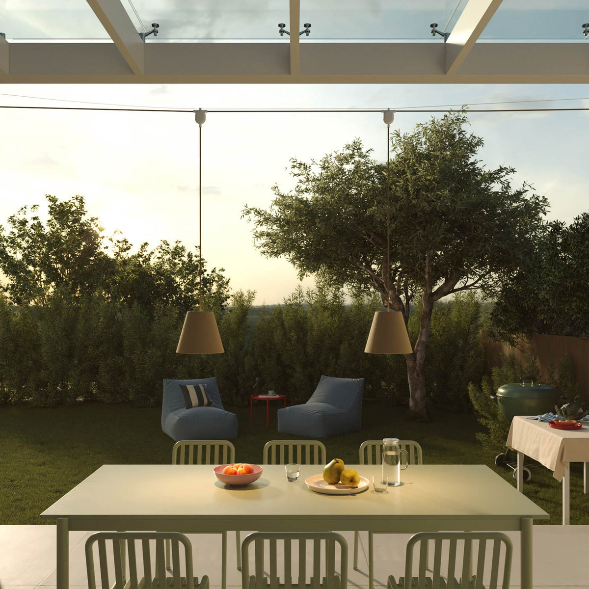 Paralume Impero da outdoor in PVC Bernice tortora con attacco E27 - Made in Italy