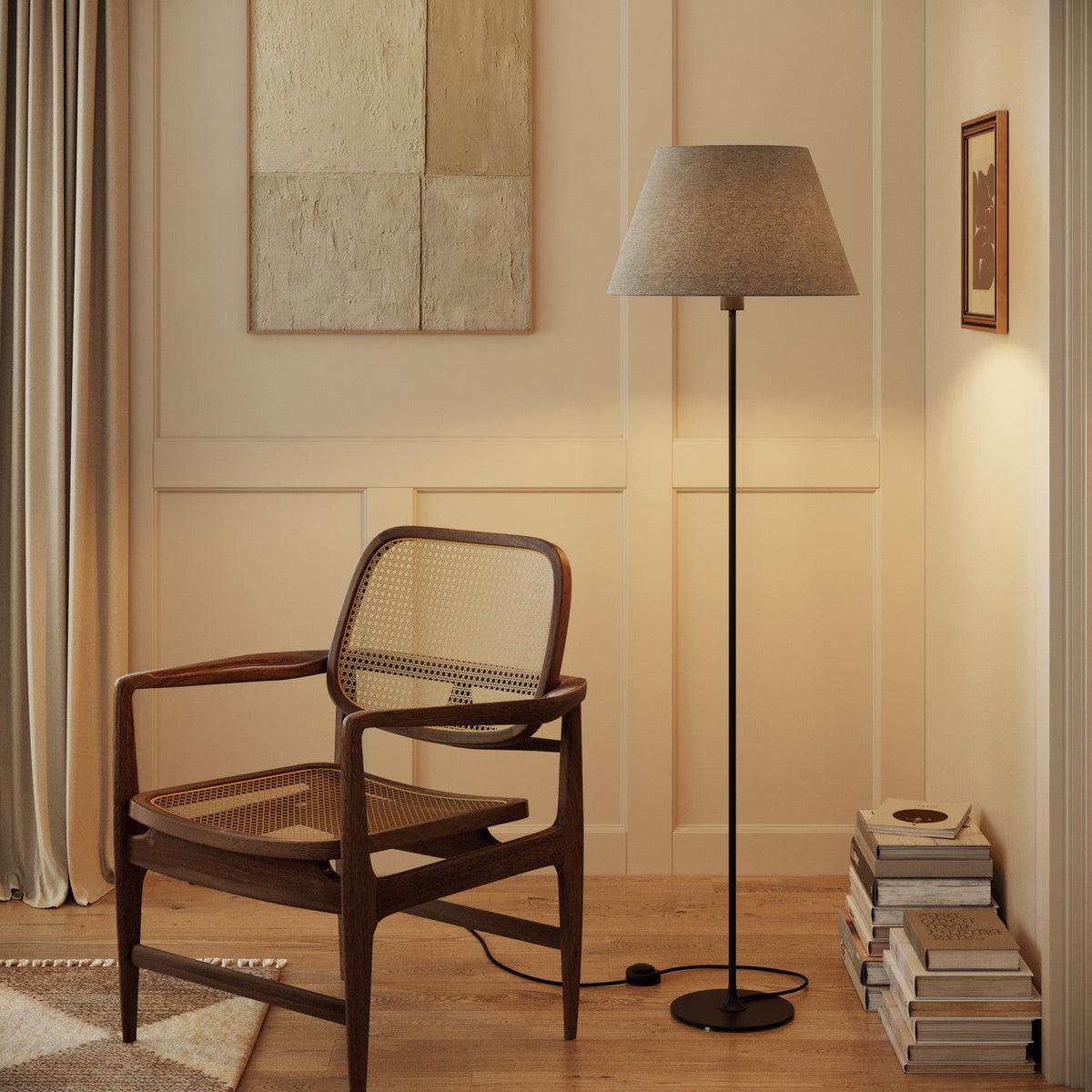 Paralume Impero L per lampada da tavolo o applique con attacco E27 - Made in Italy - Lana Grigio Chiaro