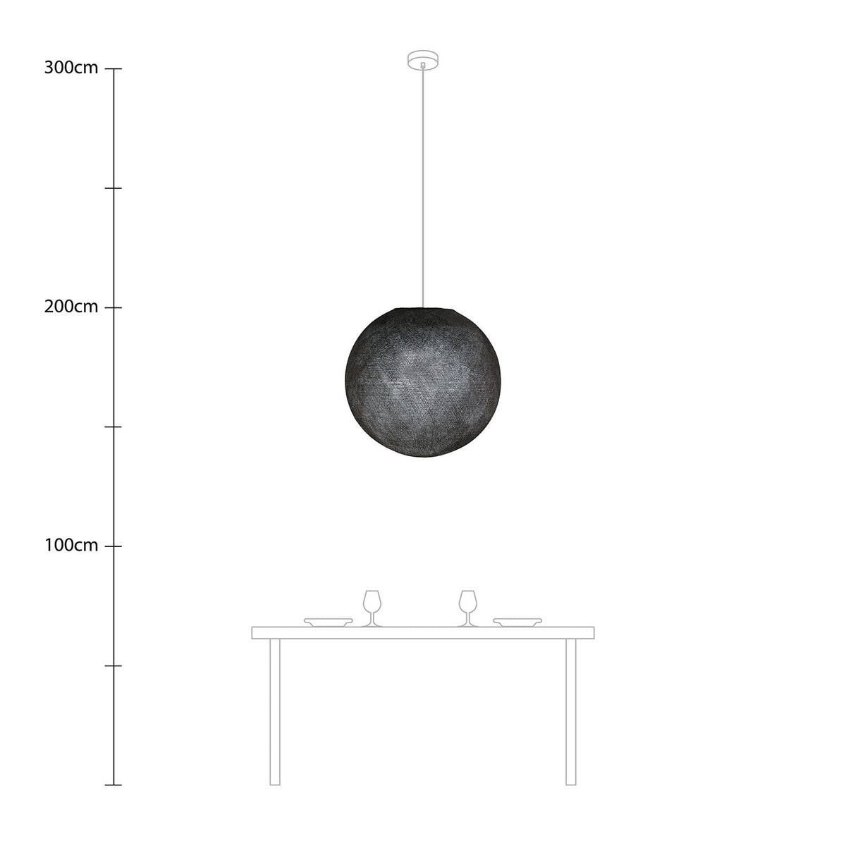 Paralume Sfera Light in filo fatto a mano - Poliestere Grigio antracite