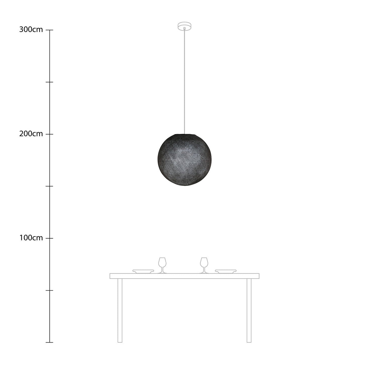 Paralume Sfera Light in filo fatto a mano - Poliestere Grigio antracite