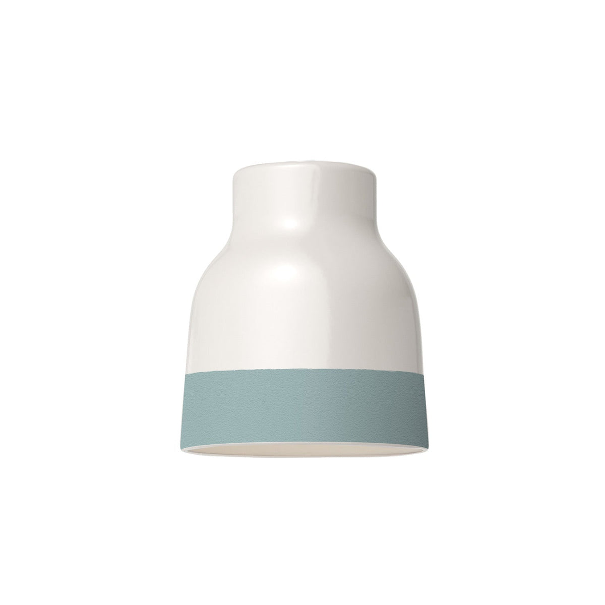 Paralume Vaso bicolore in ceramica Bianco e Azzurro, collezione Materia - Made in Italy