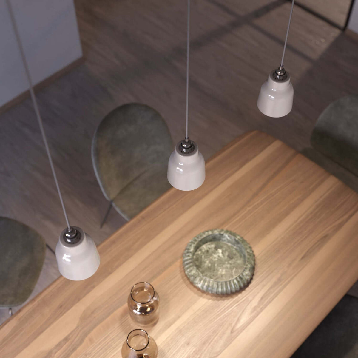 Paralume Vaso in ceramica, collezione Materia - Made in Italy - Bianco lucido