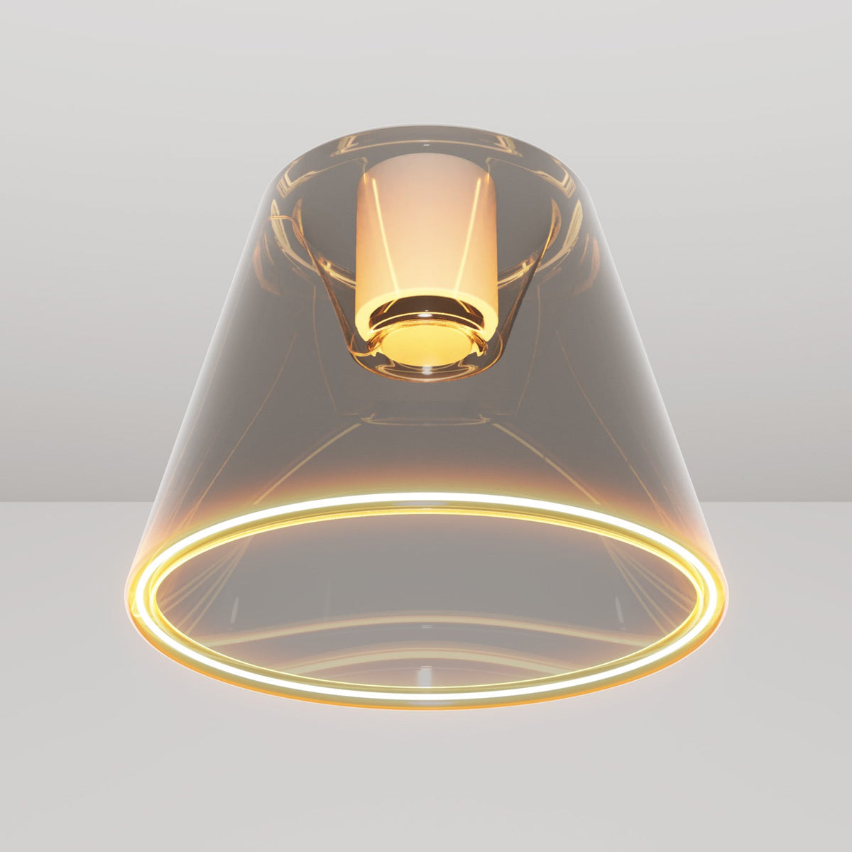 Plafoniera design con lampadina Ghost a cono smoky - Bianco