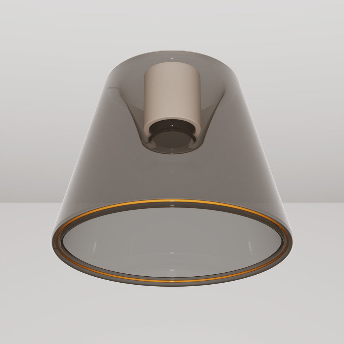 Plafoniera design con lampadina Ghost a cono smoky - Bianco