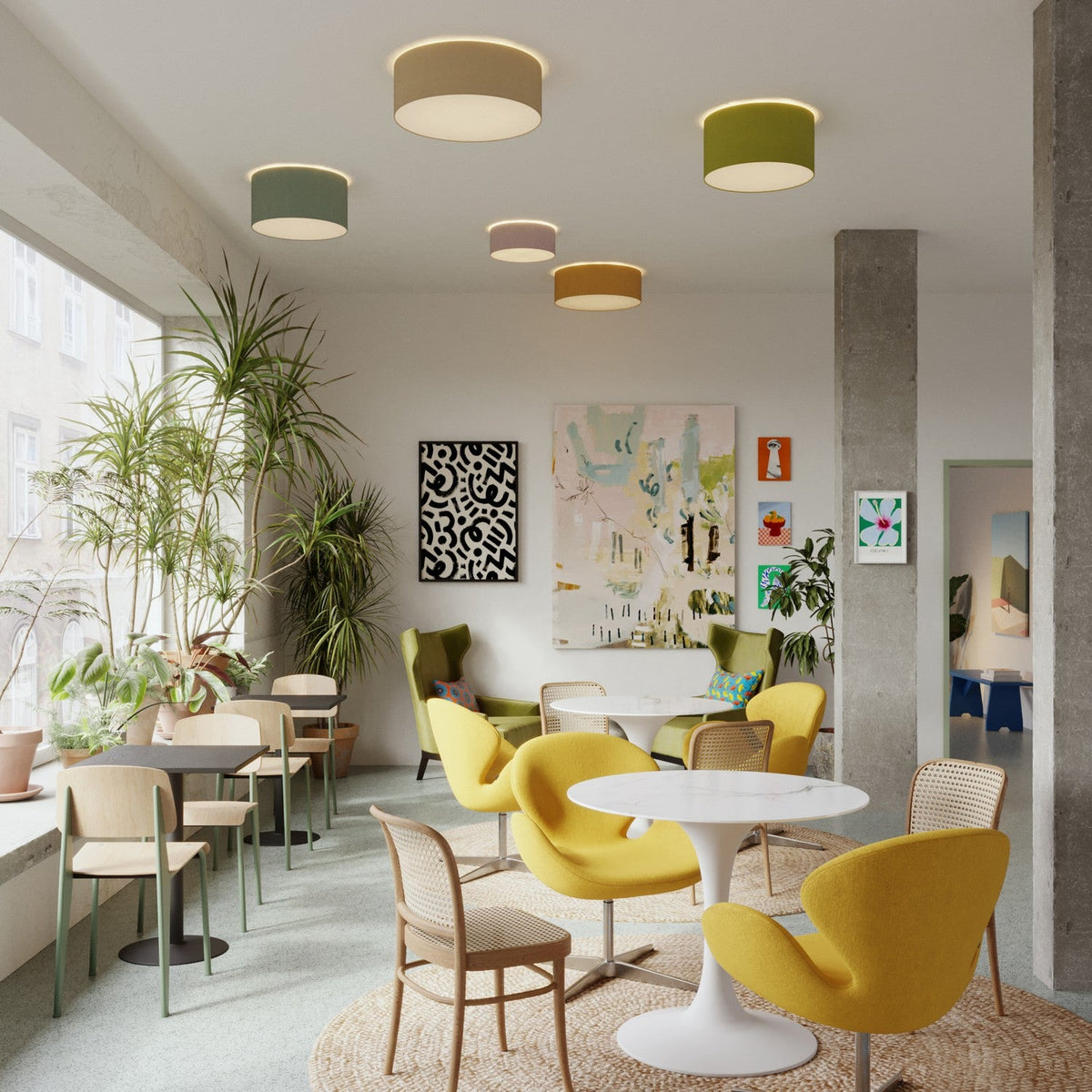 Plafoniera in tessuto Medium - Made in Italy - Lana Aragosta