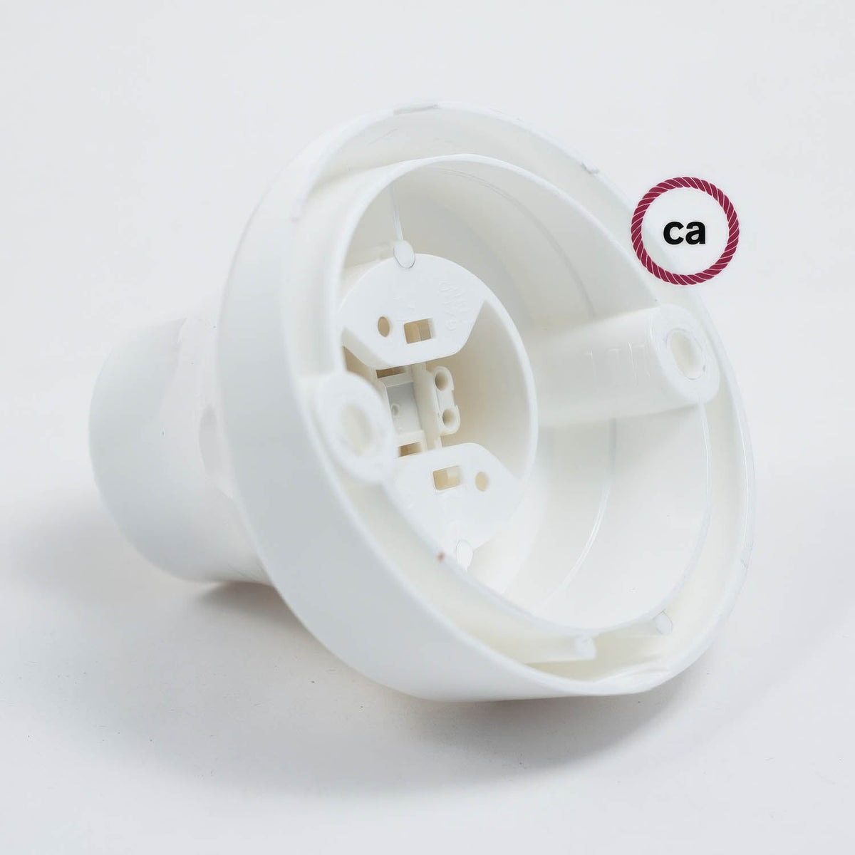 Portalampada 45° E27 a parete o soffitto in termoplastica - Bianco