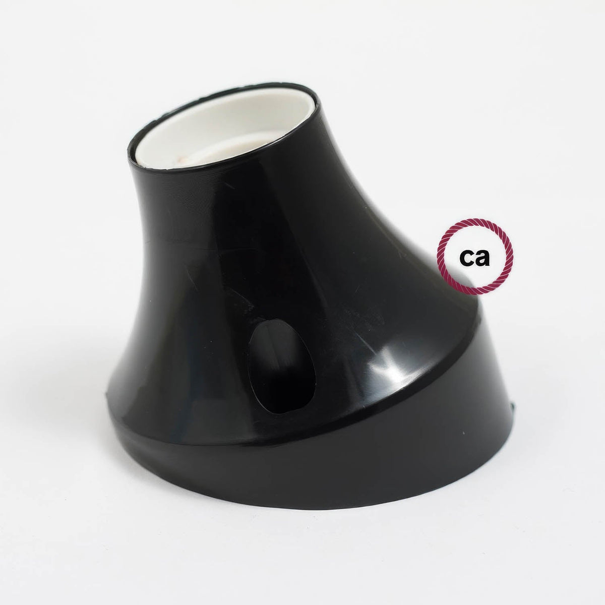 Portalampada 45° E27 a parete o soffitto in termoplastica - Nero