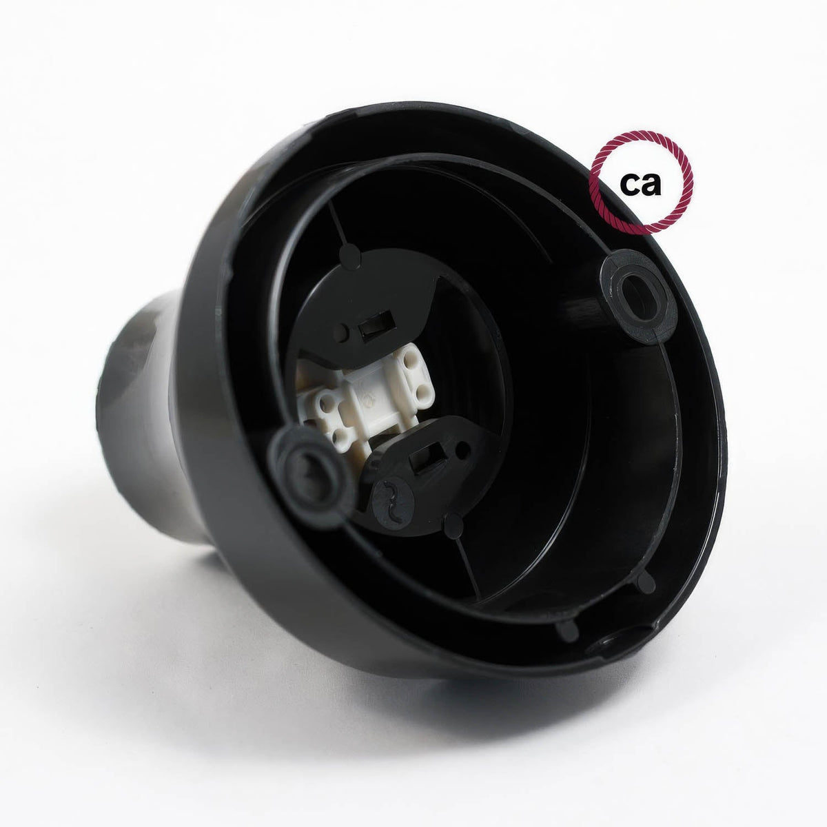 Portalampada 45° E27 a parete o soffitto in termoplastica - Nero