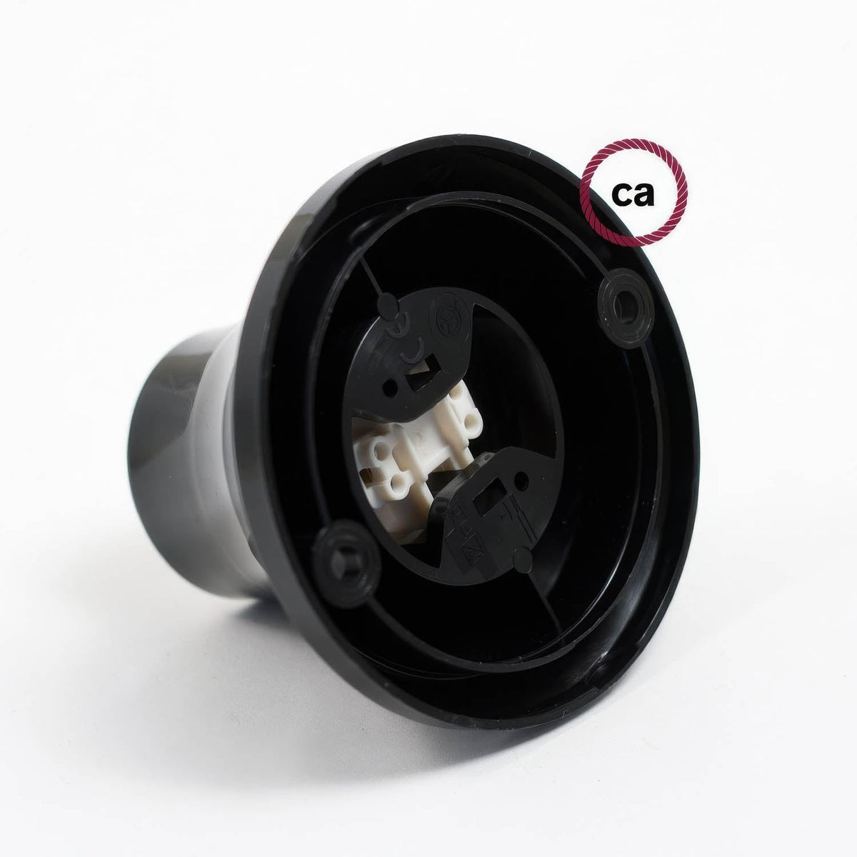 Portalampada 90° E27 a parete o soffitto in termoplastica - Nero