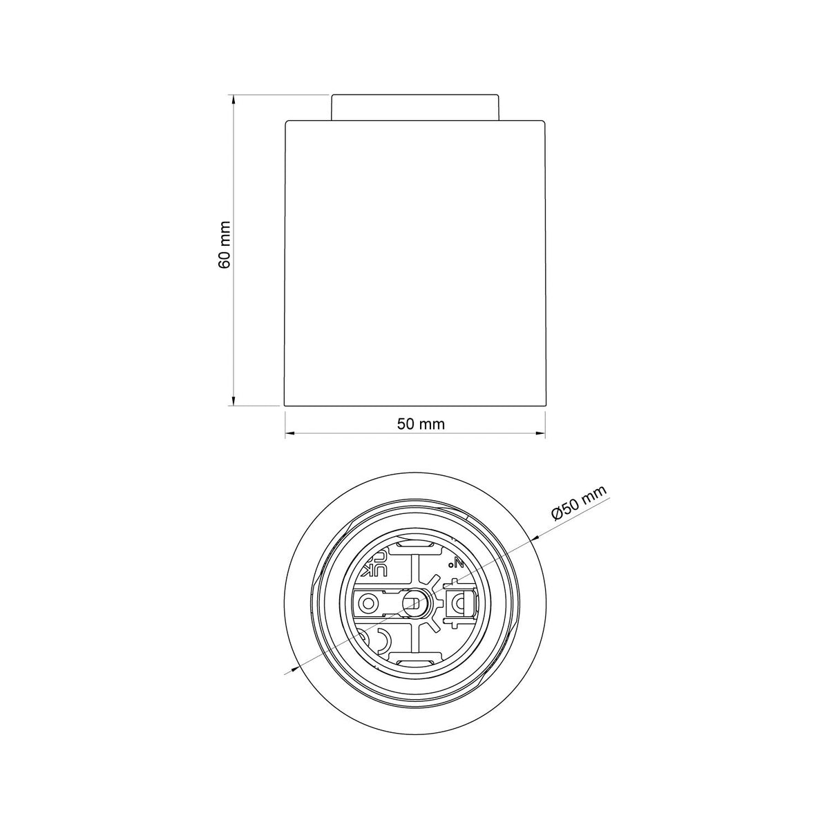 Portalampada E27 Bianco da parete o soffitto - Waterproof IP44
