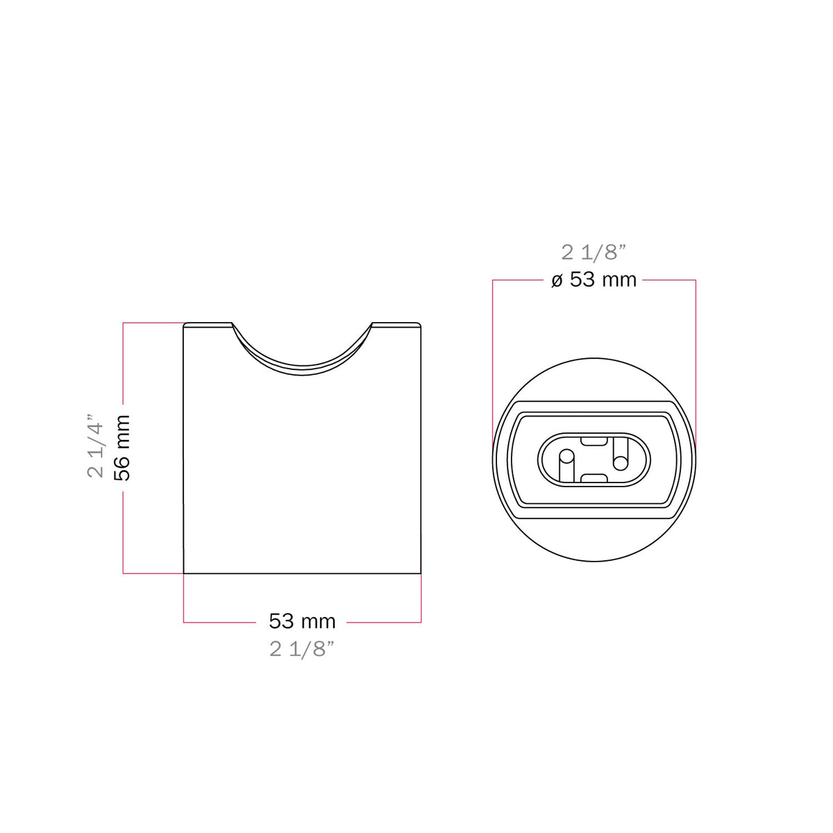 Portalampada S14d in metallo da parete o soffitto - Rame satinato