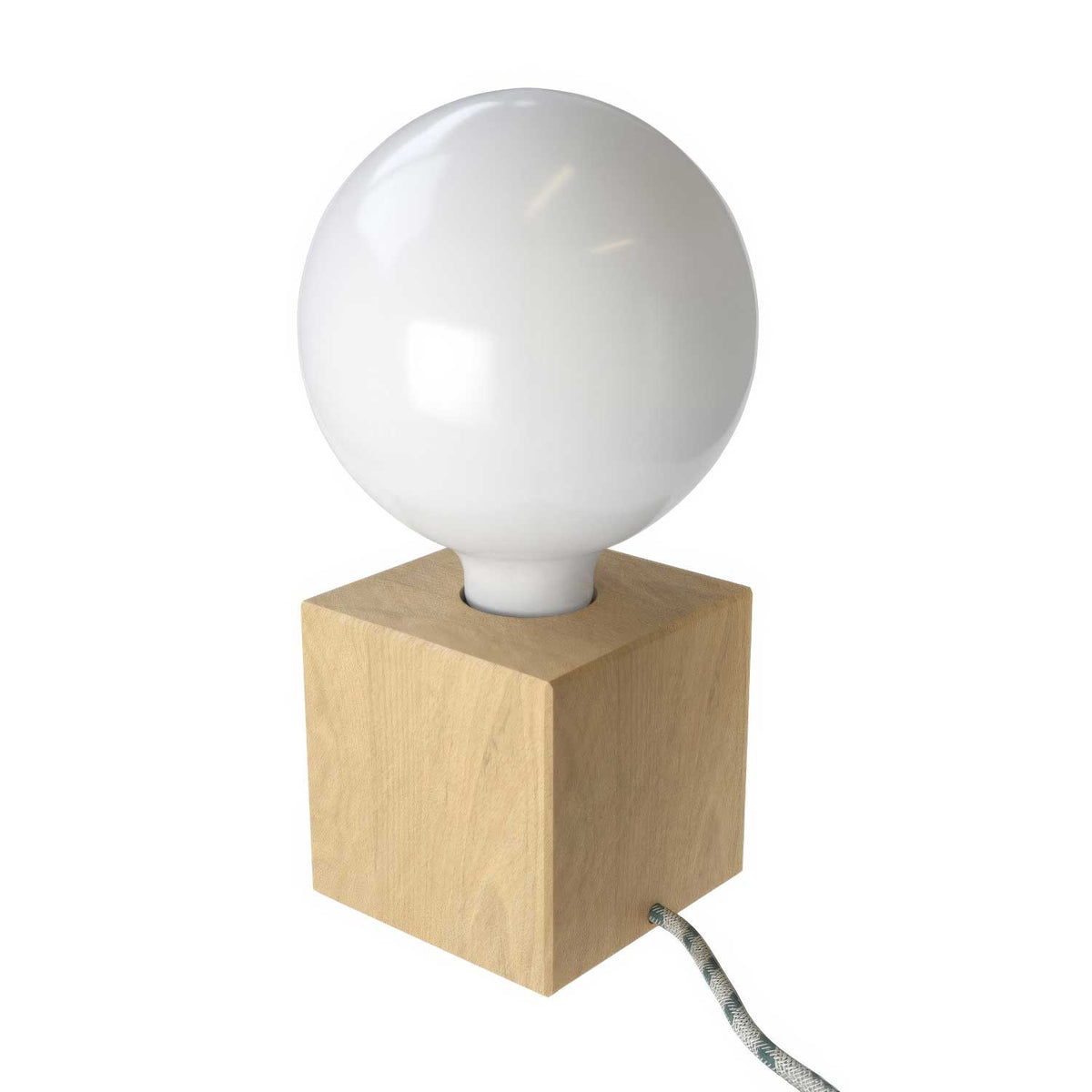 Posaluce Cubetto, lampada da tavolo in legno naturale - Neutro