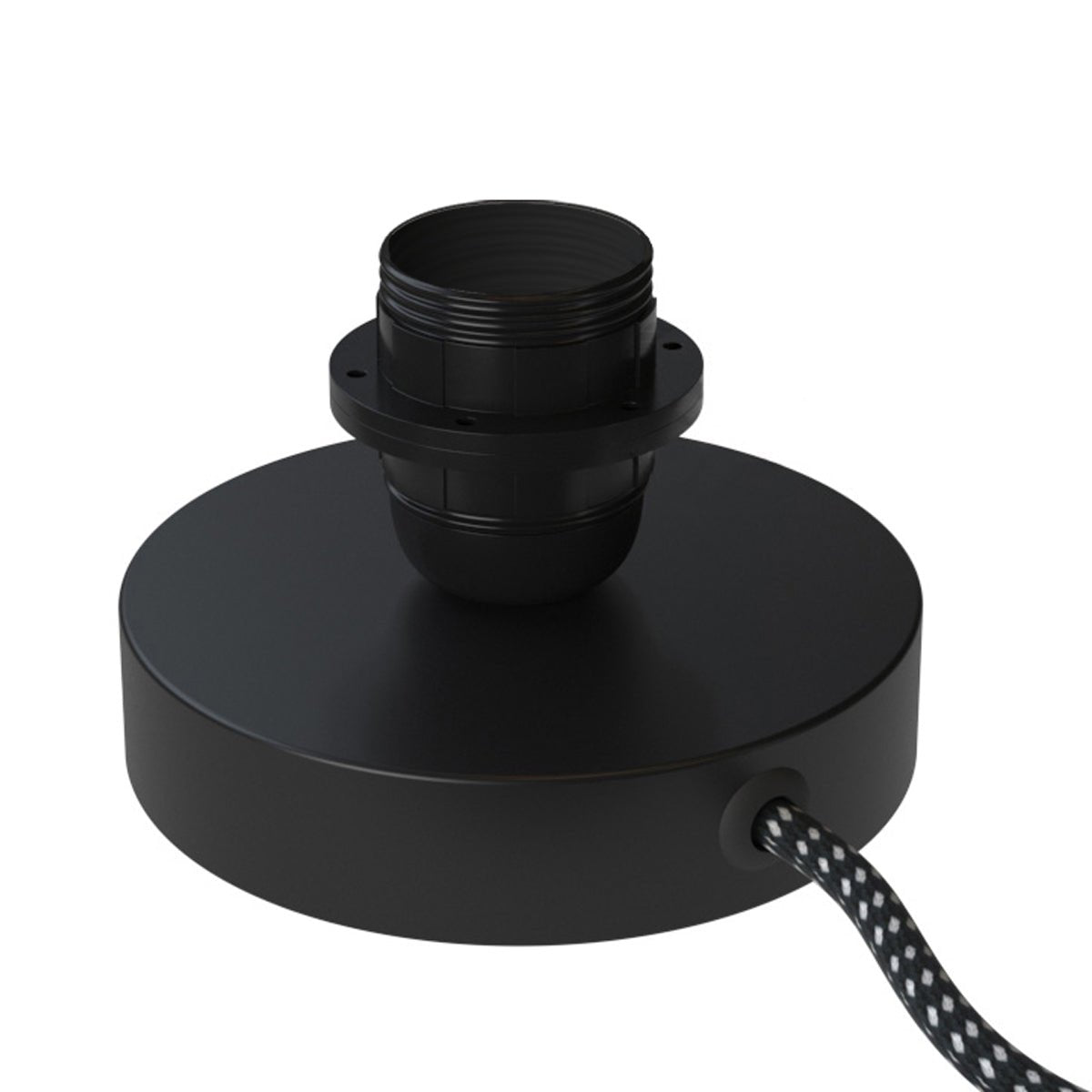 Posaluce per paralume - Lampada da tavolo in metallo - Nero opaco