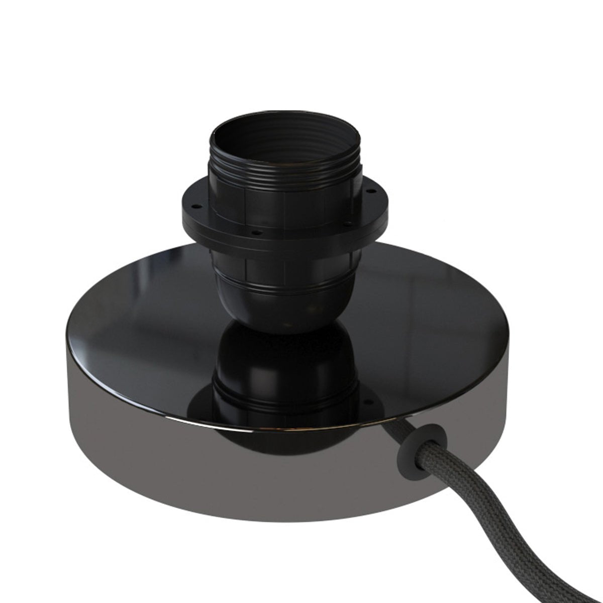Posaluce per paralume - Lampada da tavolo in metallo - Nero perla