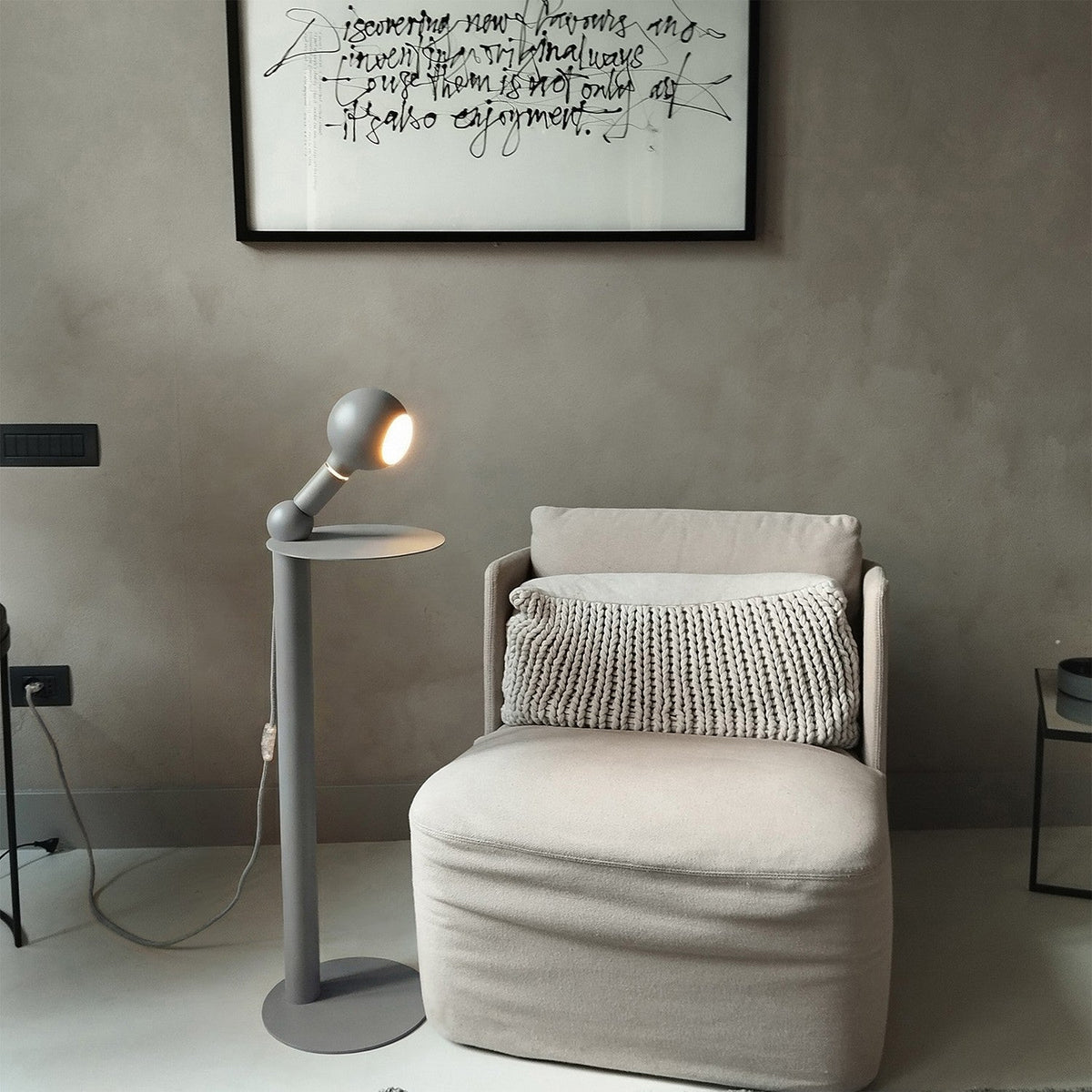 Rocco - Lampada da terra con lampadina Camo - Grigio