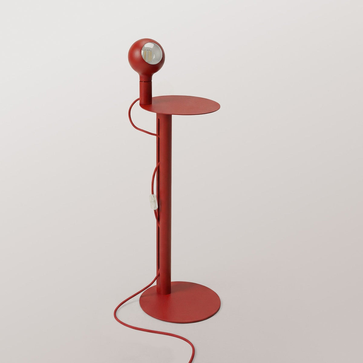 Rocco - Lampada da terra con lampadina Camo - Rosso