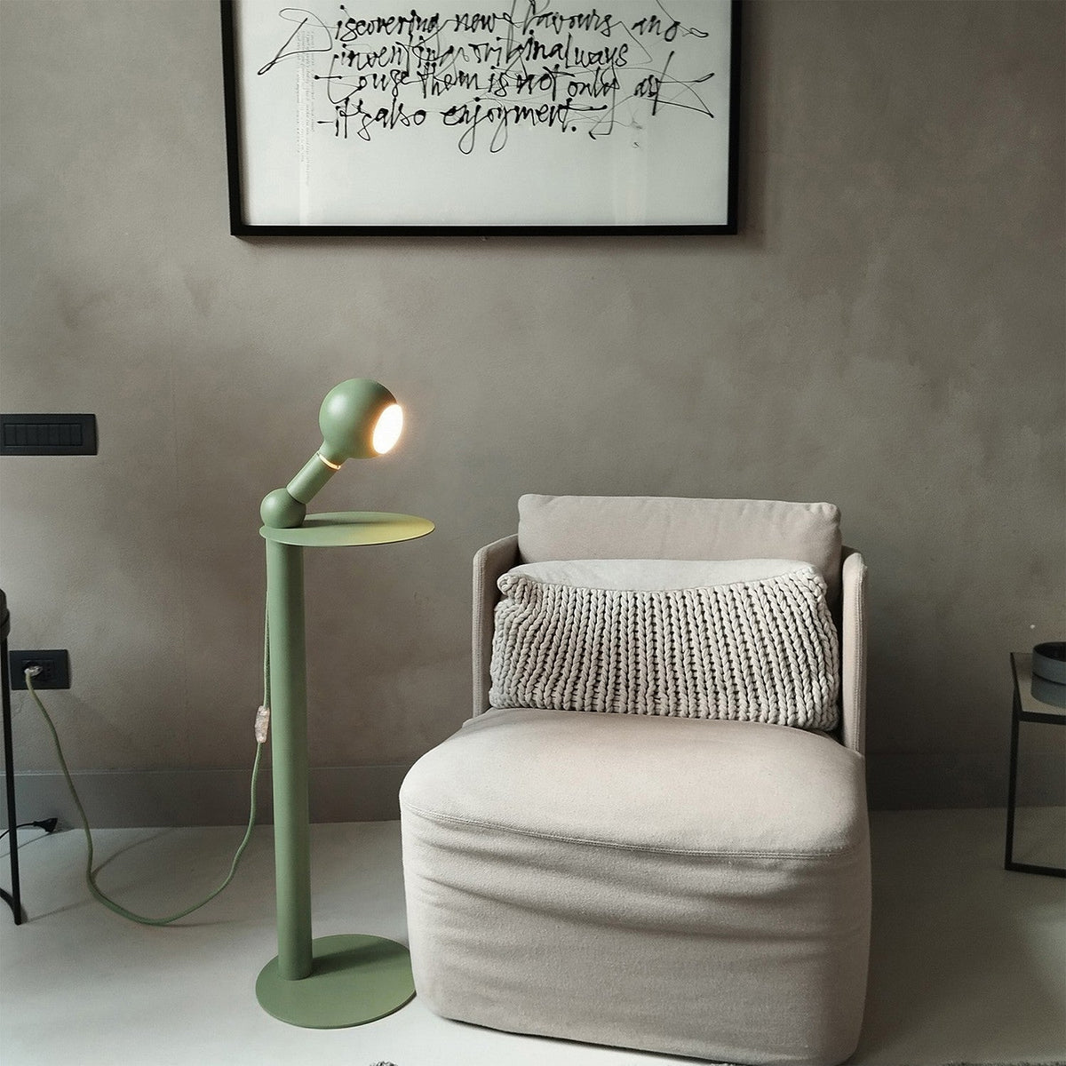 Rocco - Lampada da terra con lampadina Camo - Verde