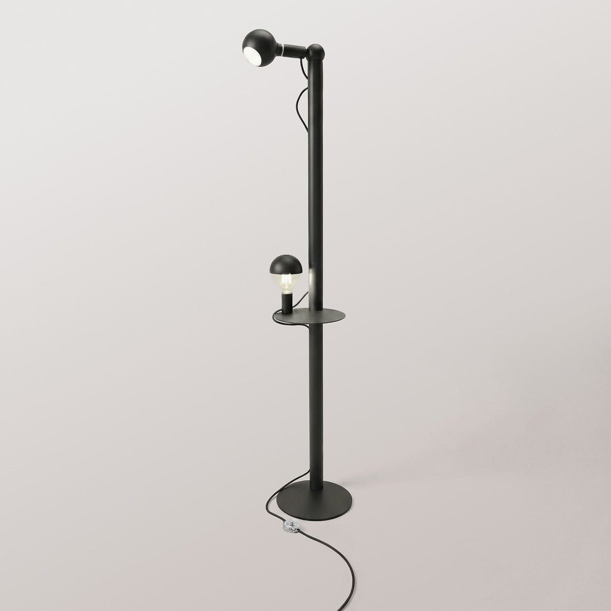 Rocco XXL - Lampada da terra con lampadina Maria e Camo - Nero
