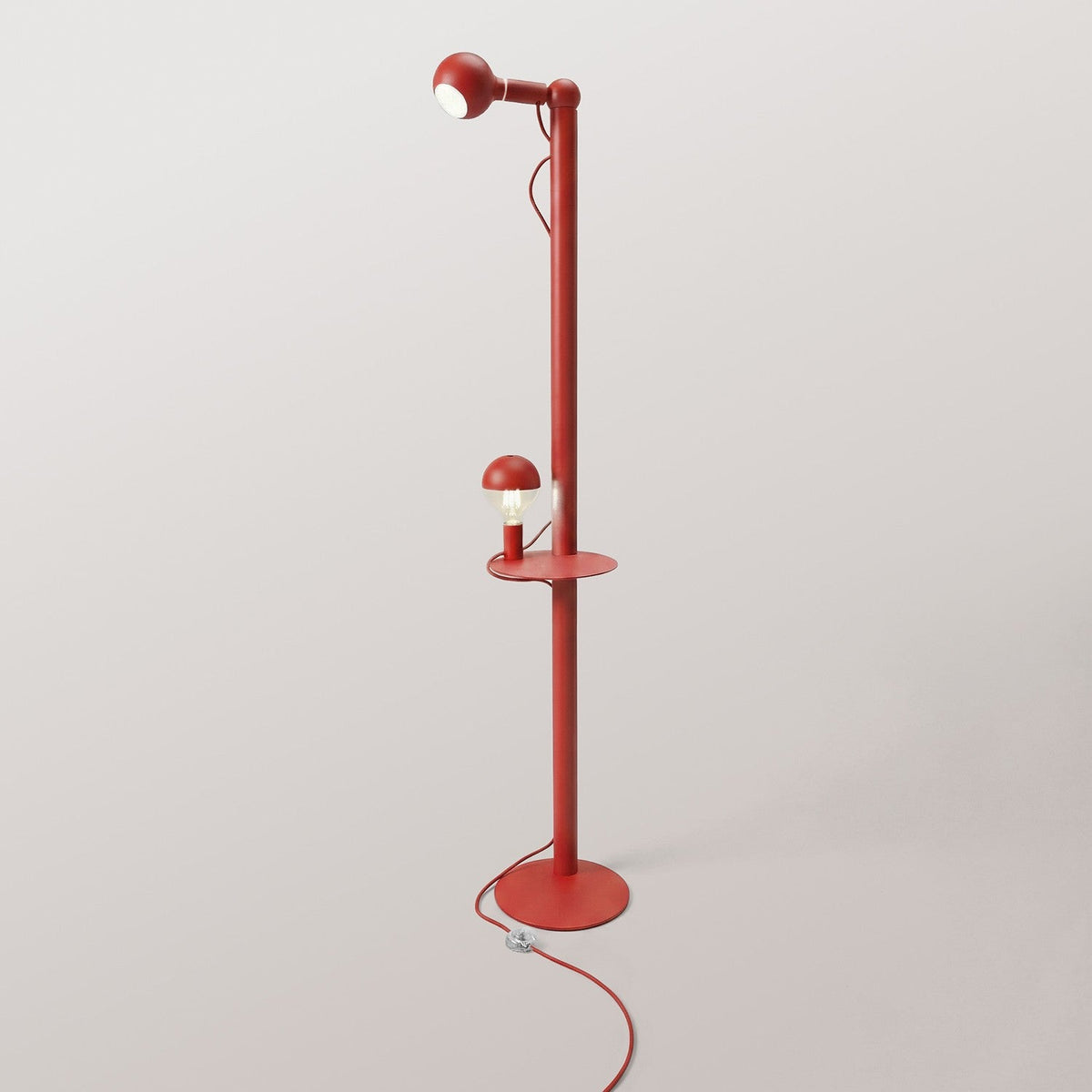Rocco XXL - Lampada da terra con lampadina Maria e Camo - Rosso
