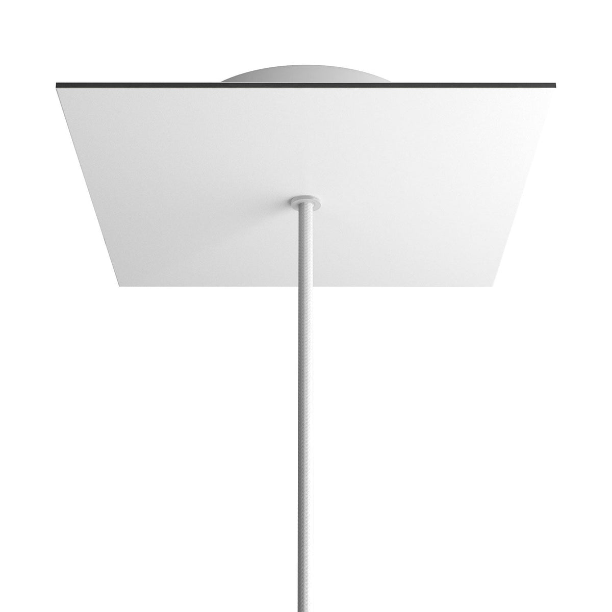 Rosone Rose-One quadrato, 200 mm con 1 foro e 4 fori laterali - Bianco opaco Bianco
