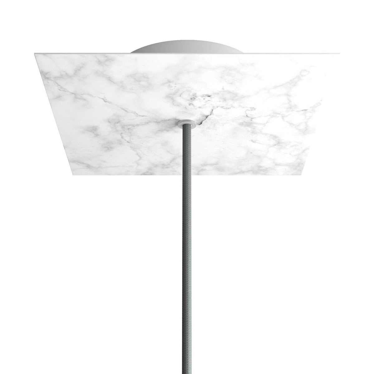 Rosone Rose-One quadrato, 200 mm con 1 foro e 4 fori laterali - Marmo Carrara Bianco