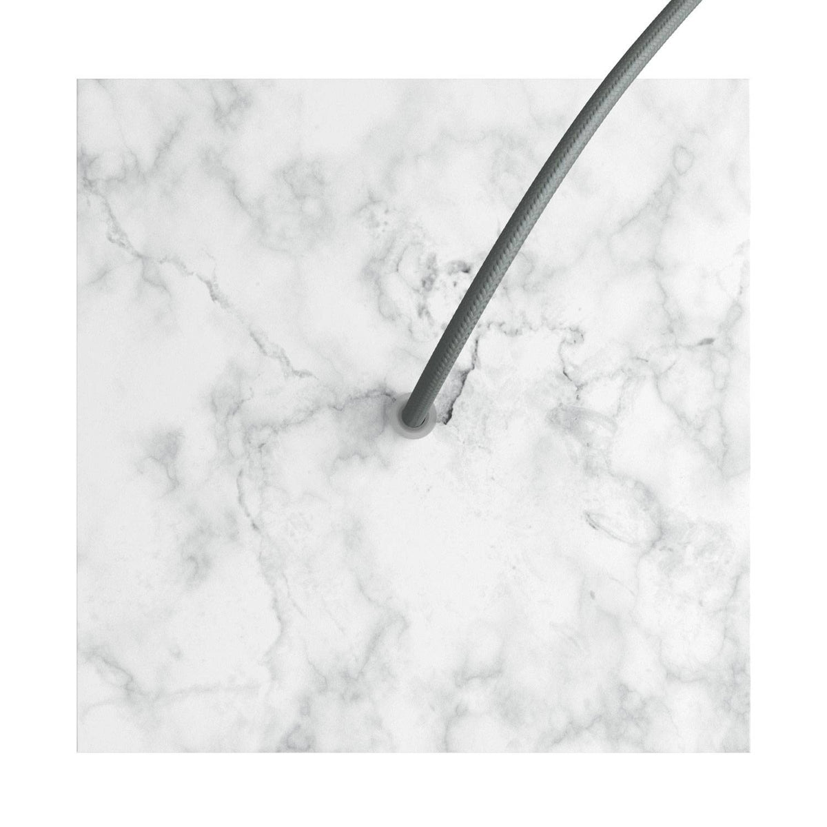 Rosone Rose-One quadrato, 200 mm con 1 foro e 4 fori laterali - Marmo Carrara Bianco