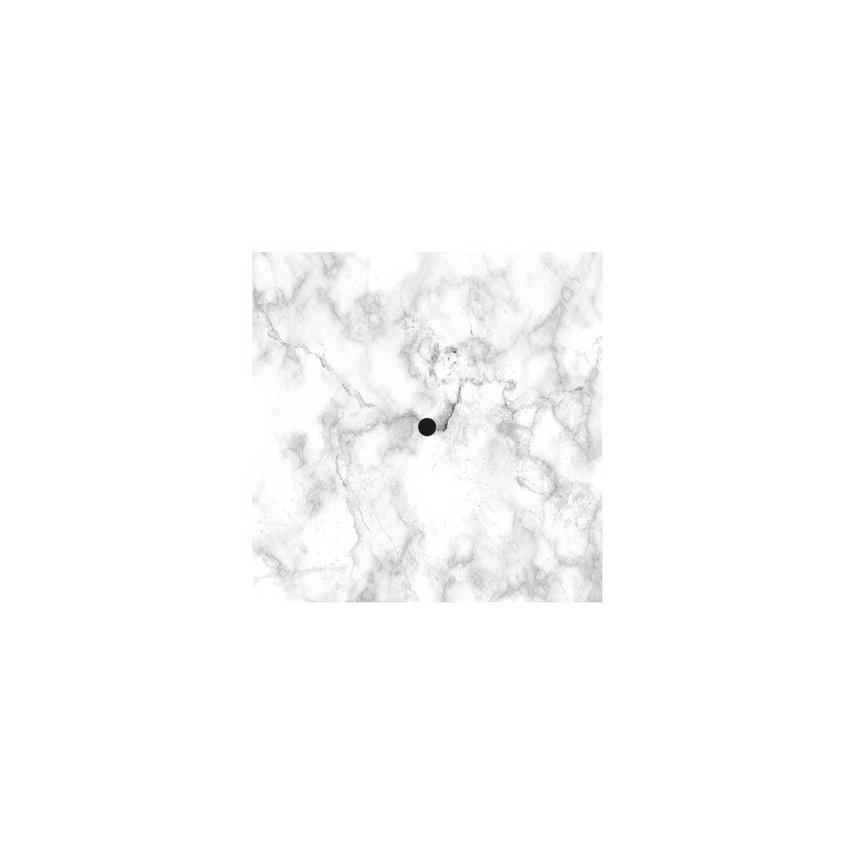 Rosone Rose-One quadrato, 200 mm con 1 foro e 4 fori laterali - Marmo Carrara Bianco